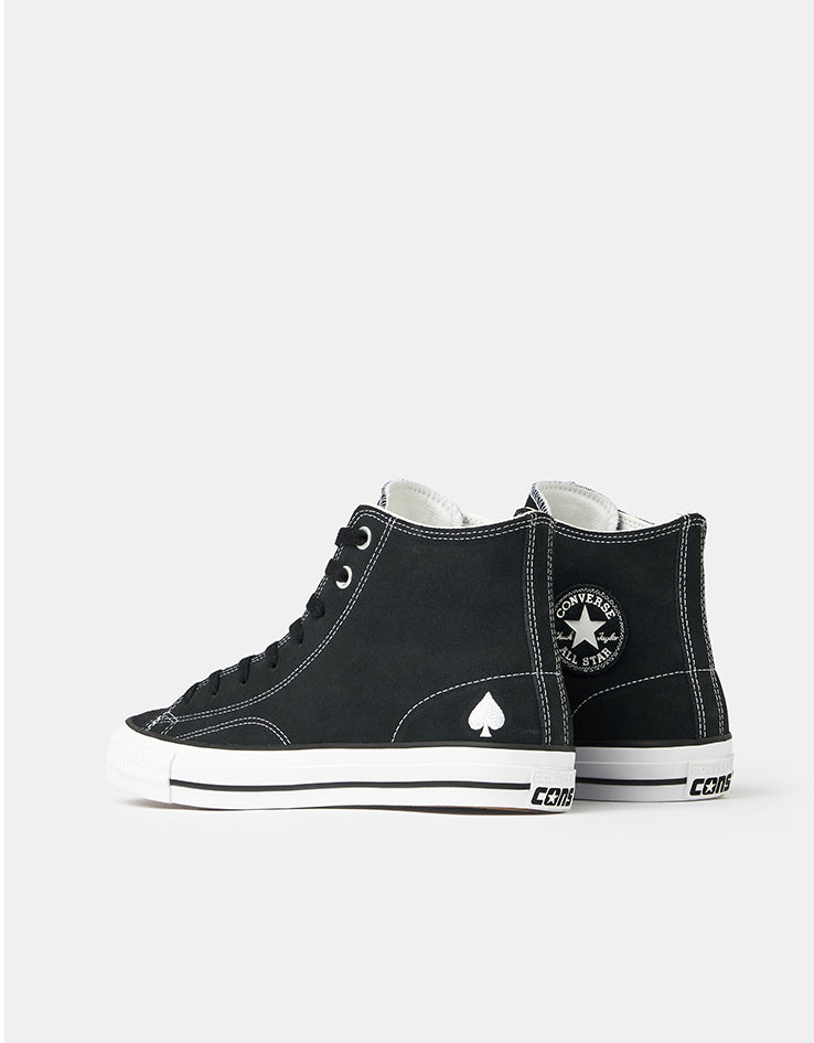 Converse Milton CTAS Hi Skate Shoes - Black/White/Black