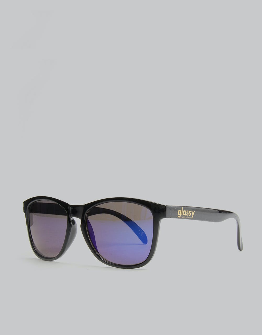 Glassy Sunhater Deric Sunglasses - Black/Blue Mirror