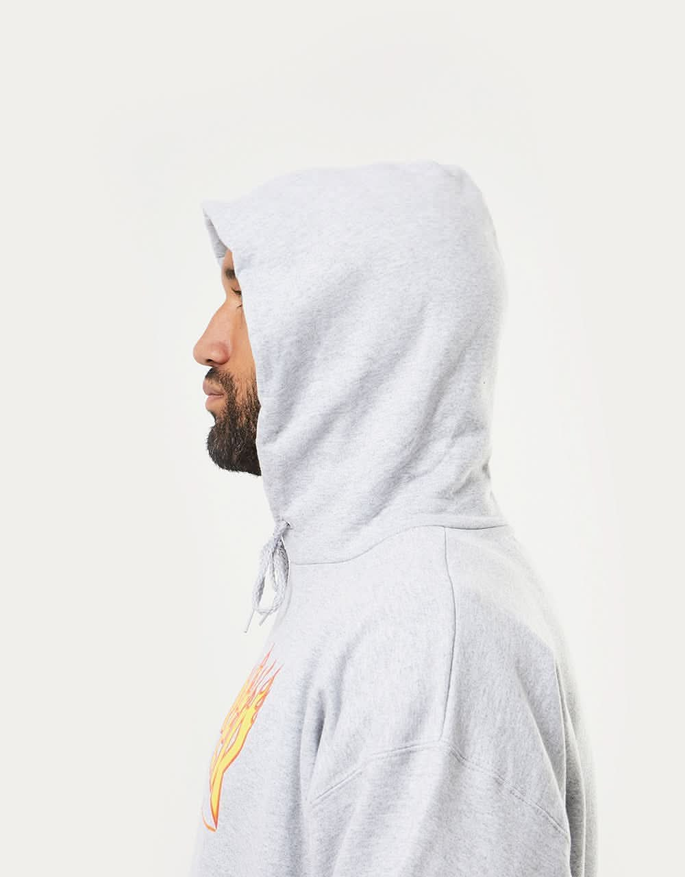 Thrasher Flame Logo Pullover Hoodie - Heather Grey