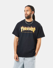 Thrasher Flame Logo T-Shirt - Black