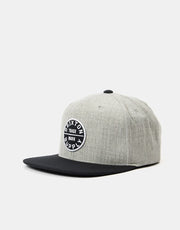 Brixton Oath III Snapback Cap - Light Heather Grey/Black