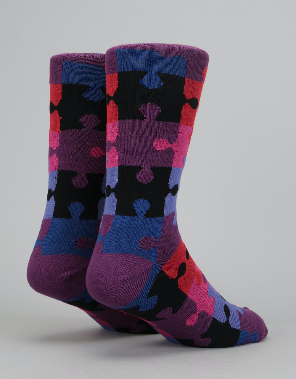 Route One Puzzle Socks - Reds