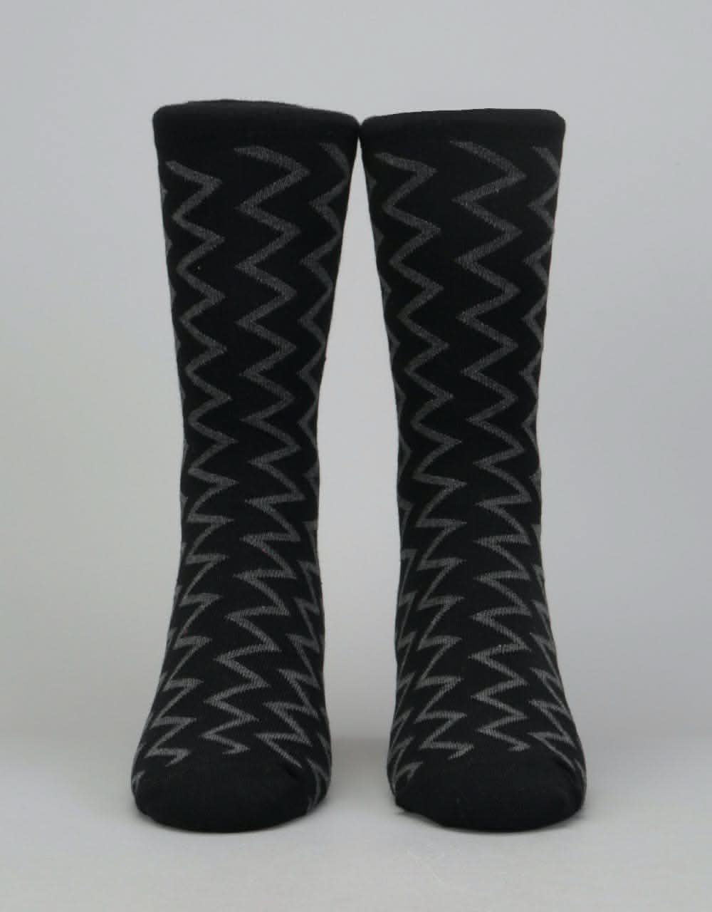 Route One Zig-Zag Socks - Black/Grey
