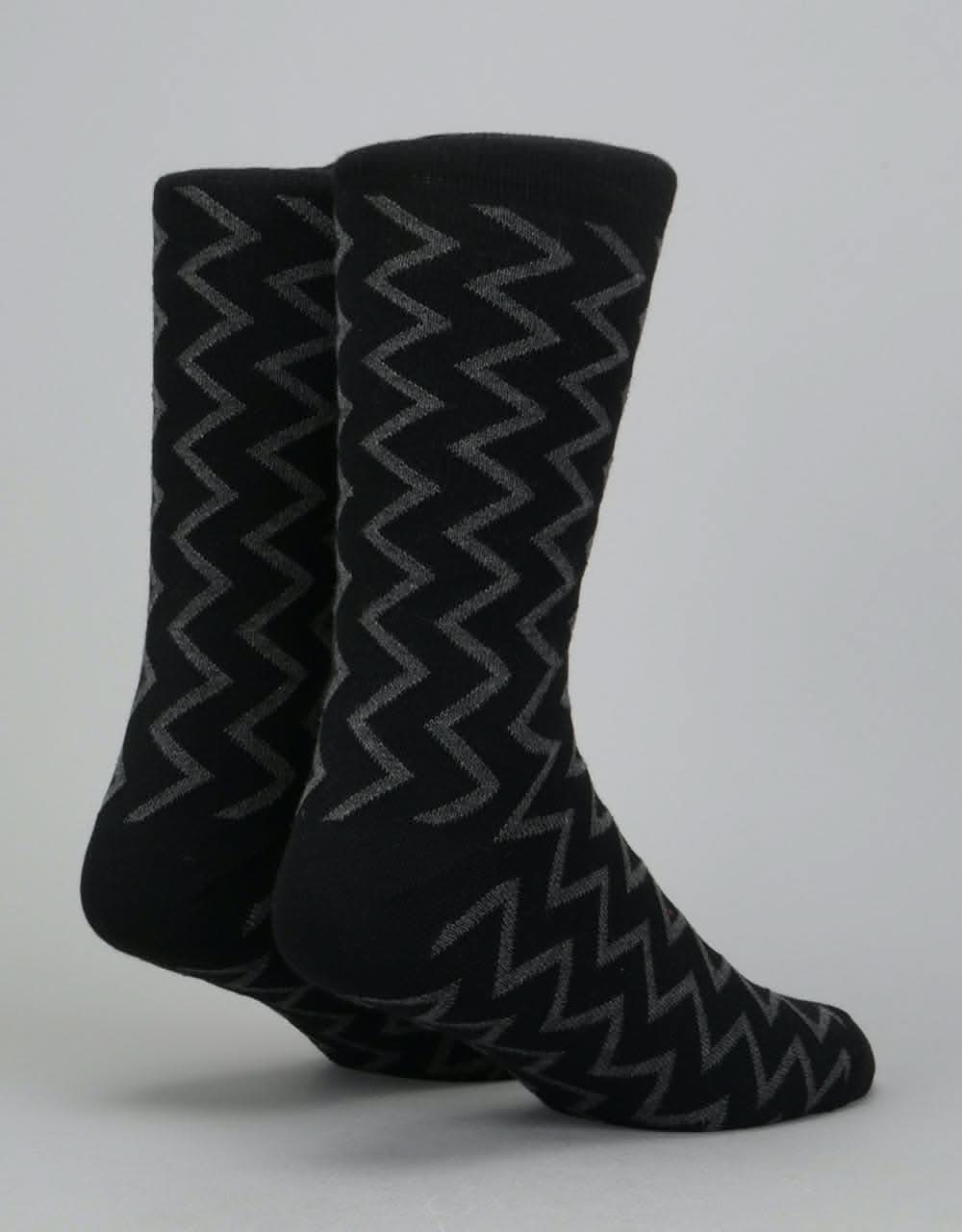 Route One Zig-Zag Socks - Black/Grey