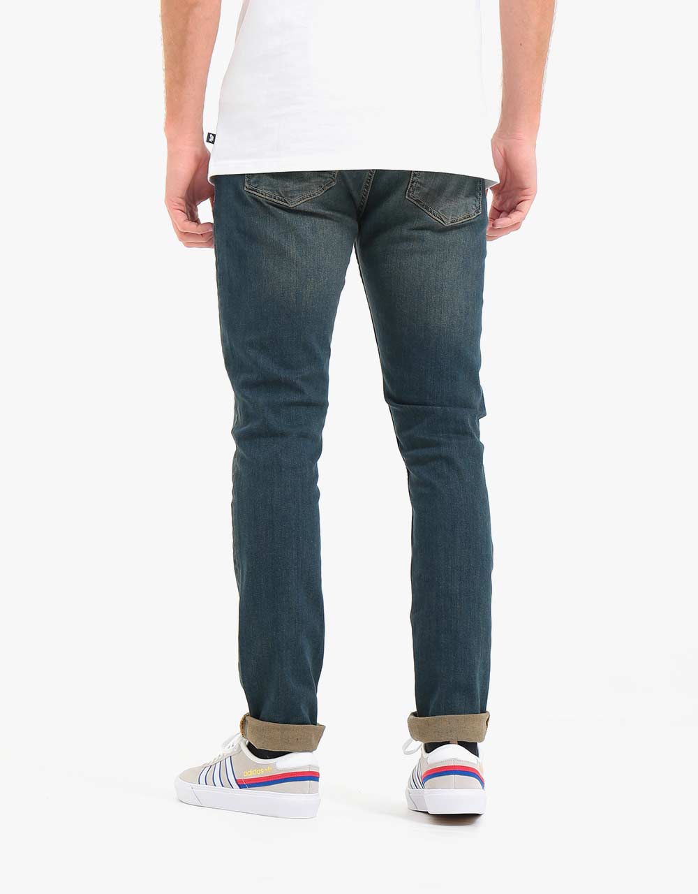 Route One Skinny Denim Jeans - Mid Wash