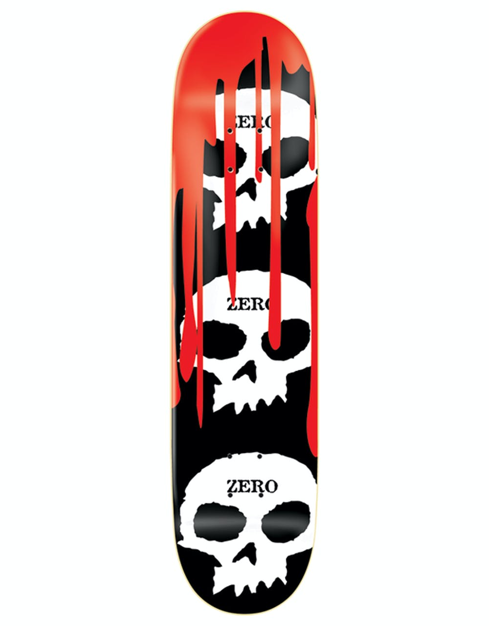 Zero 3 Skulls with Blood Skateboard Deck - 8.125"