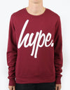 Hype Script Sweatshirt - Burgundy/White