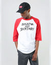 Thrasher Skate and Destroy Raglan T-Shirt - White/Red