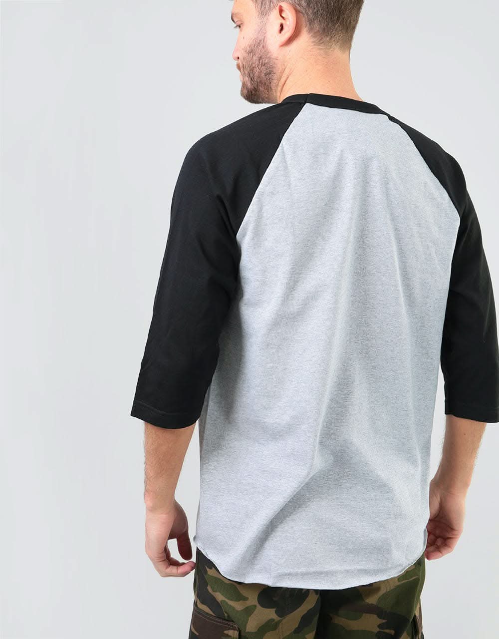 Thrasher Skategoat Raglan T-Shirt - Heather Grey/Black
