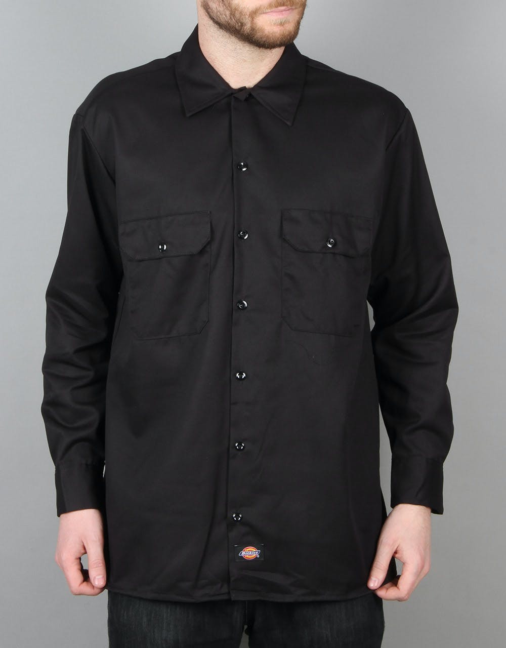 Dickies Long Sleeved Slim Work Shirt - Black