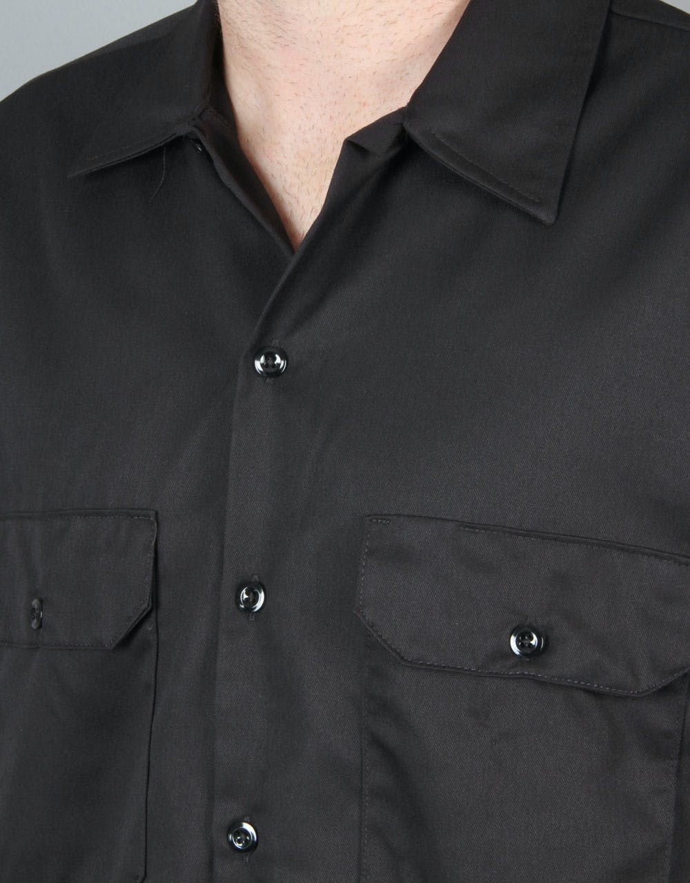 Dickies Long Sleeved Slim Work Shirt - Black