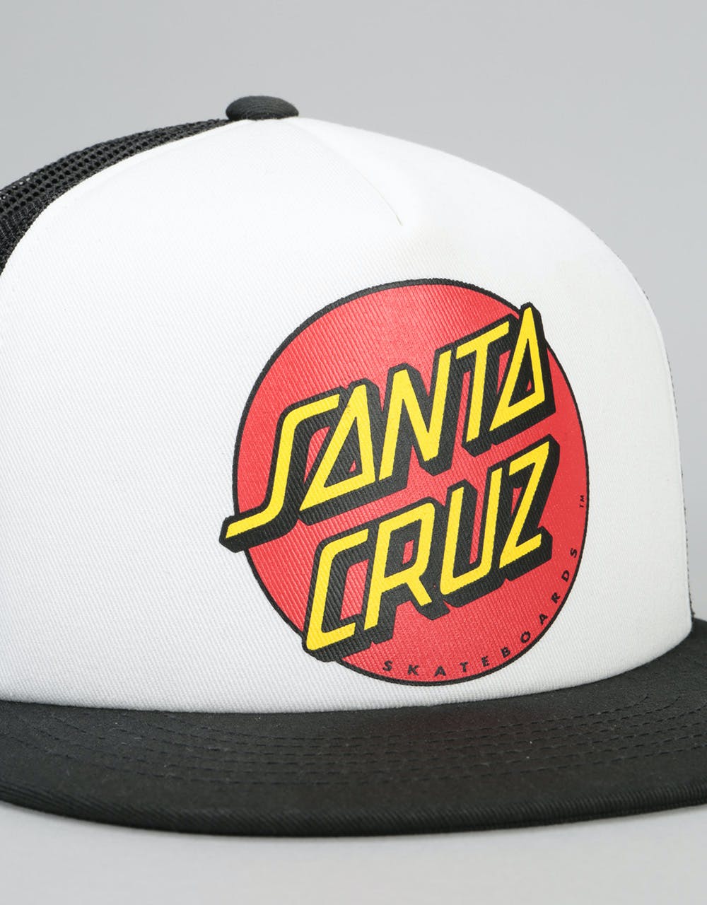 Santa Cruz Classic Dot Trucker Cap - White/Black
