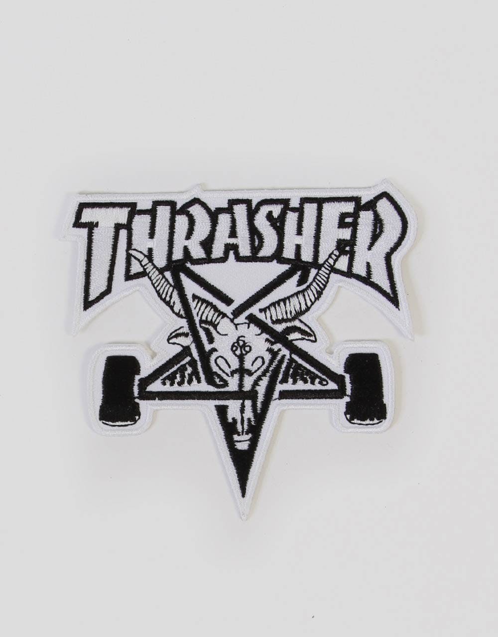 Thrasher SK8 Goat Patch - White/Black