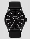 Nixon Sentry Leather Watch - Black/White