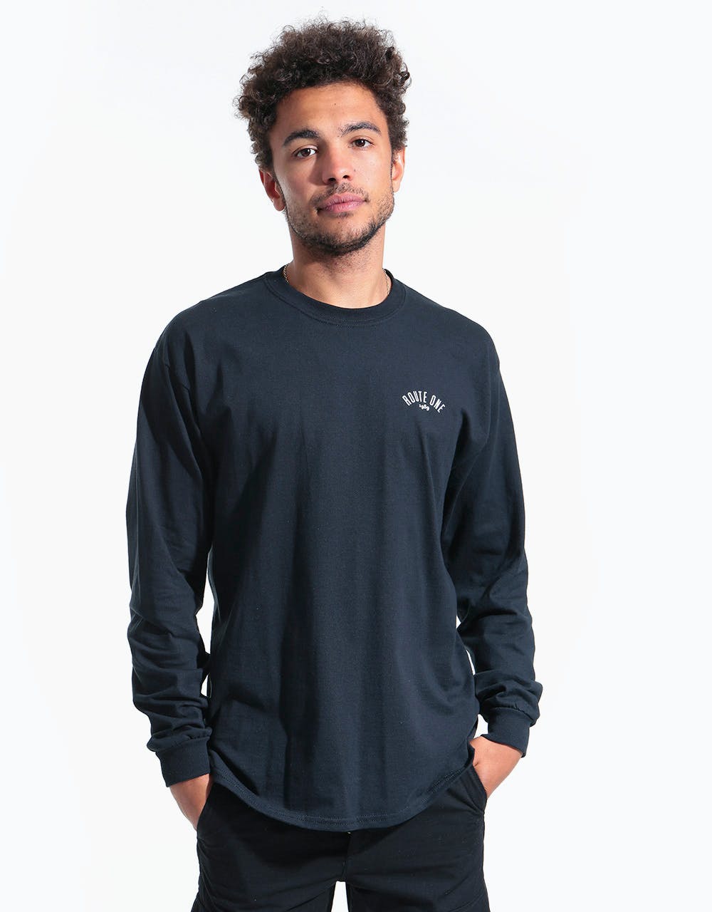 Route One Four Corners LS T-Shirt - Black