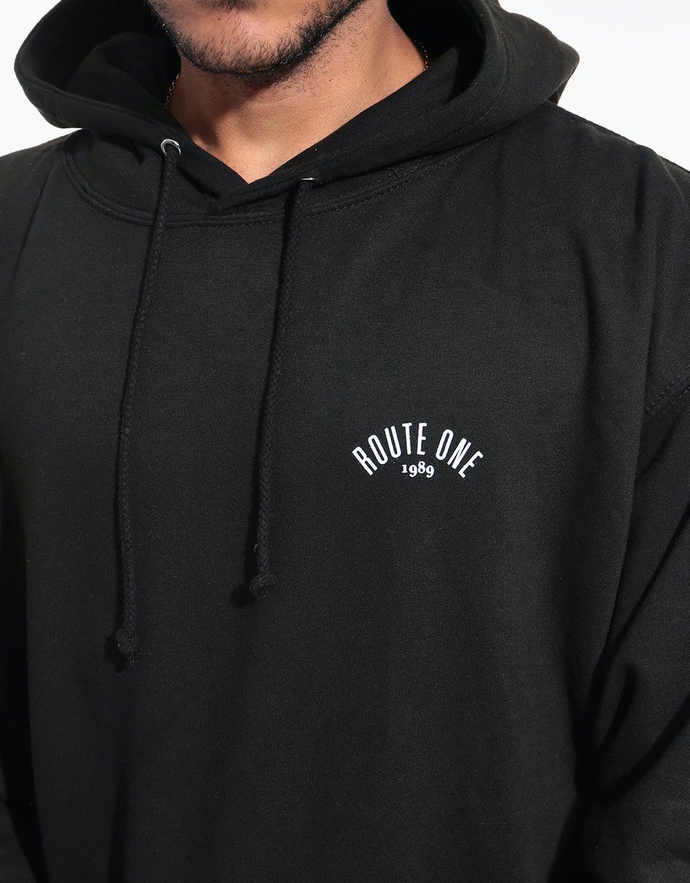 Route One Four Corners Pullover Hoodie - Black/White