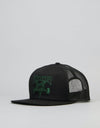 Thrasher SK8 Goat Embroidered Mesh Snapback Cap - Black/Green