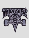 Thrasher SK8 Goat Patch - Black/Silver