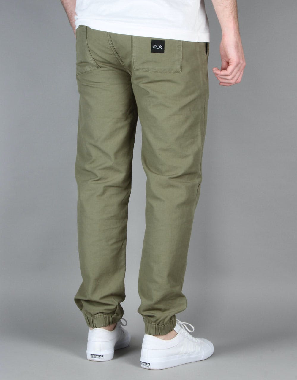 Route One Cuffed Chinos - Olive