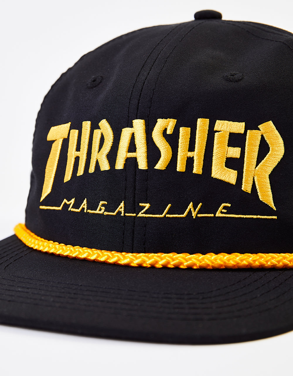 Thrasher Rope Snapback Cap - Black/Yellow