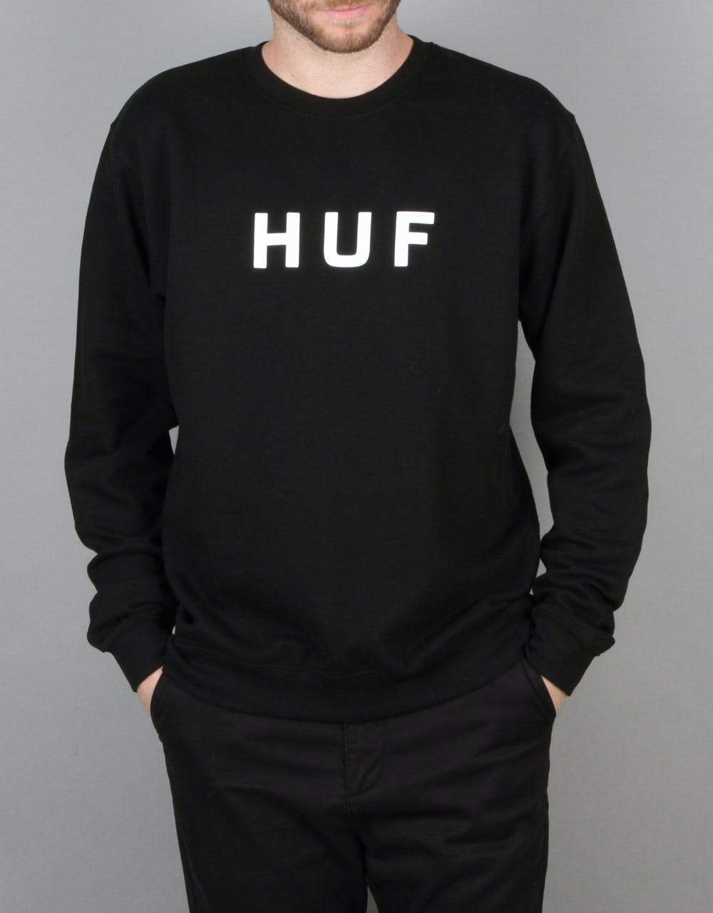 HUF Original Logo Crewneck Sweatshirt - Black
