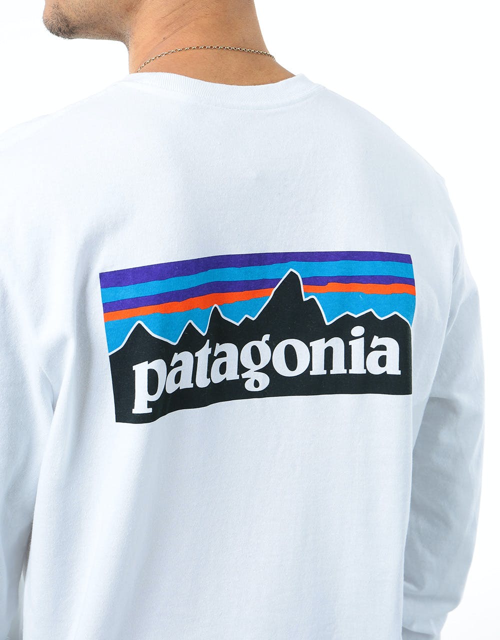 Patagonia L/S P-6 Logo T-Shirt - White