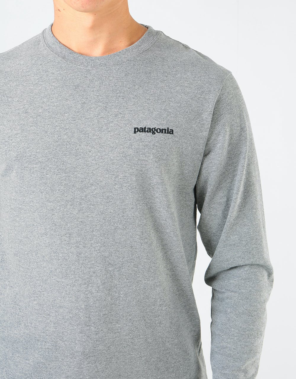Patagonia L/S P-6 Logo T-Shirt - Gravel Grey