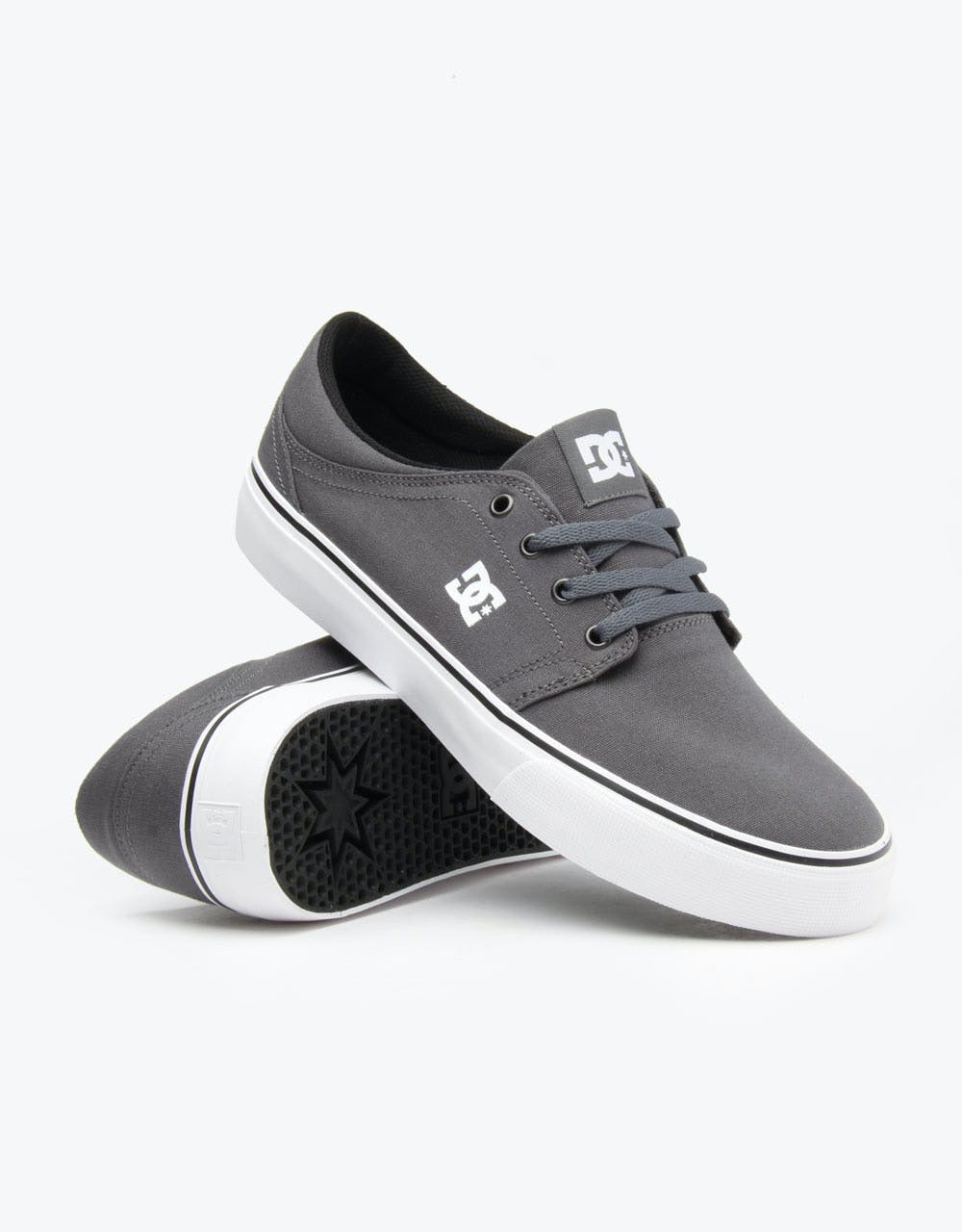 DC Trase TX Skate Shoes - Grey/Grey/White