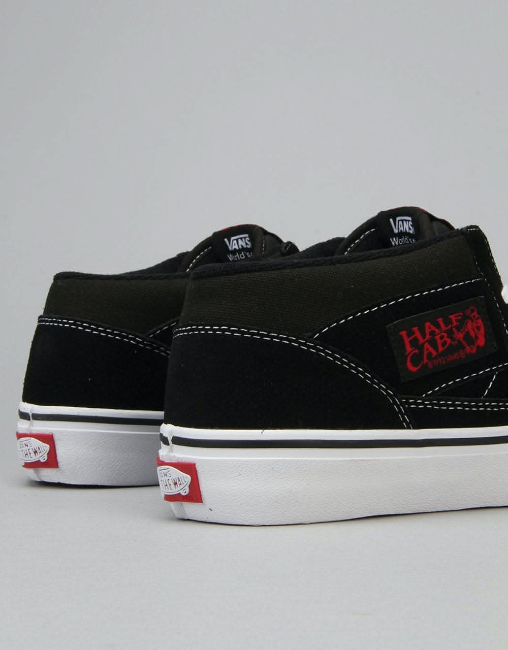 Vans Half Cab Pro Skate Shoes - Black/White/Red