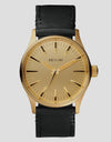Nixon Sentry 38 Leather Watch - Gold/Black