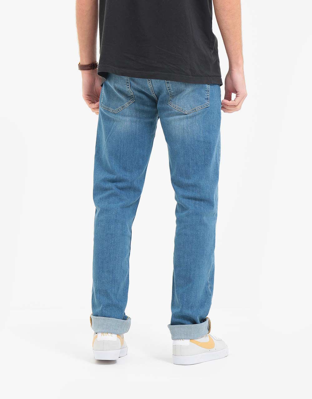 Route One Relaxed Denim Jeans - Washed Blue