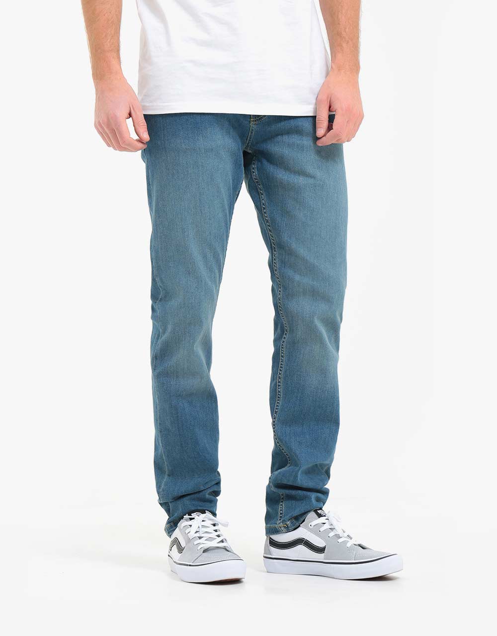 Route One Slim Denim Jeans - Washed Blue