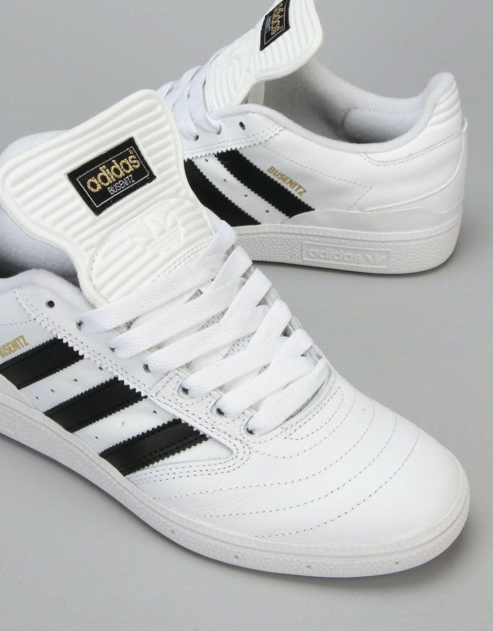 Adidas Busenitz Pro Skate Shoes - White/Core Black/ Gold Met.