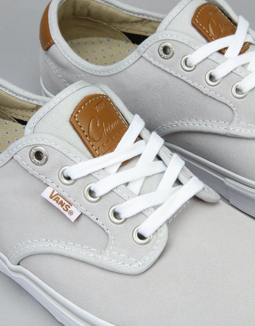 Vans Chima Ferguson Pro Skate Shoes - Light Grey/White