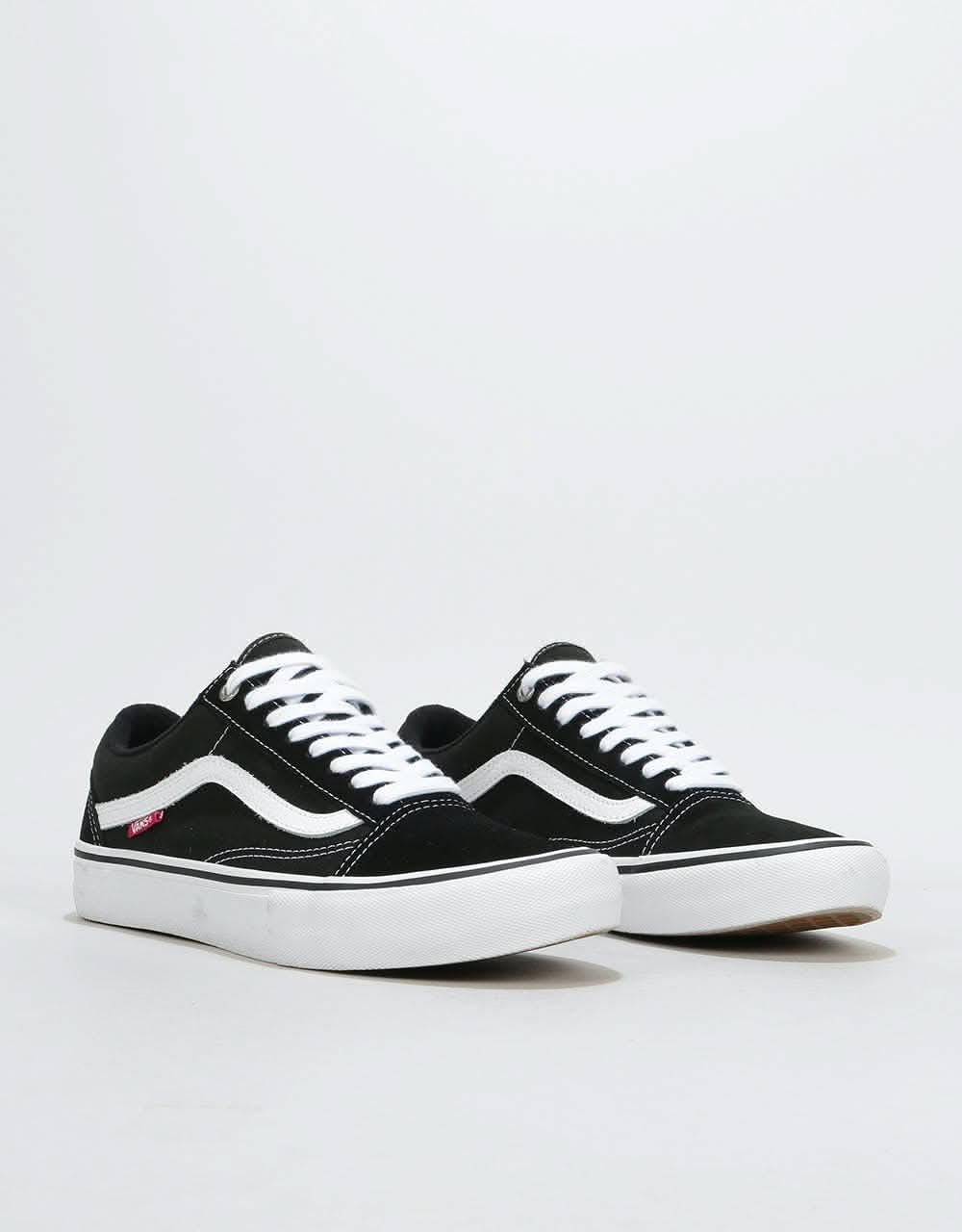 vans old skool pro classic white & black skate shoes
