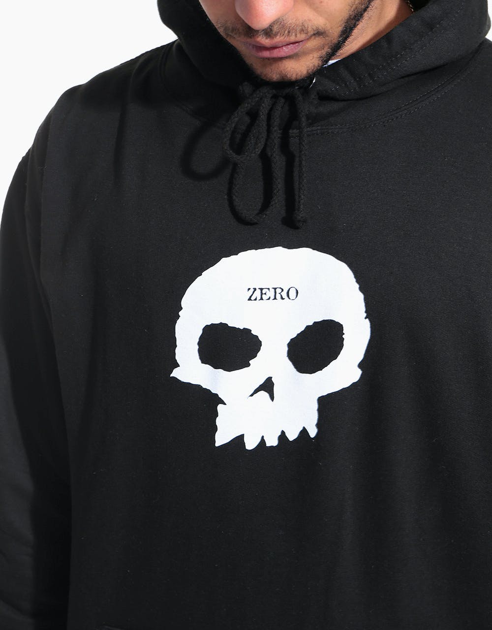 Zero Single Skull Pullover Hoodie - Black