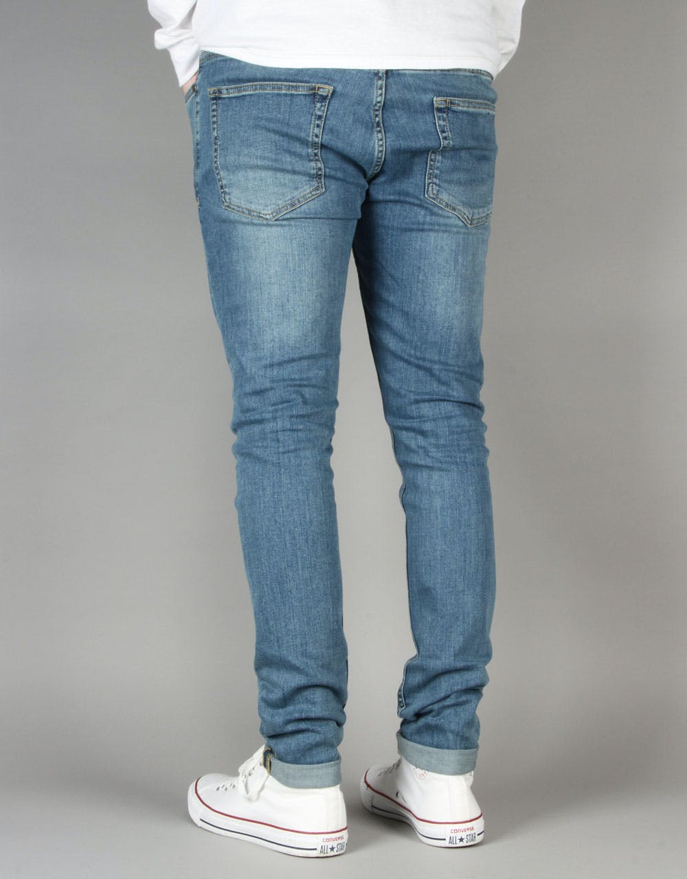Route One Super Skinny Denim Jeans - Washed Blue