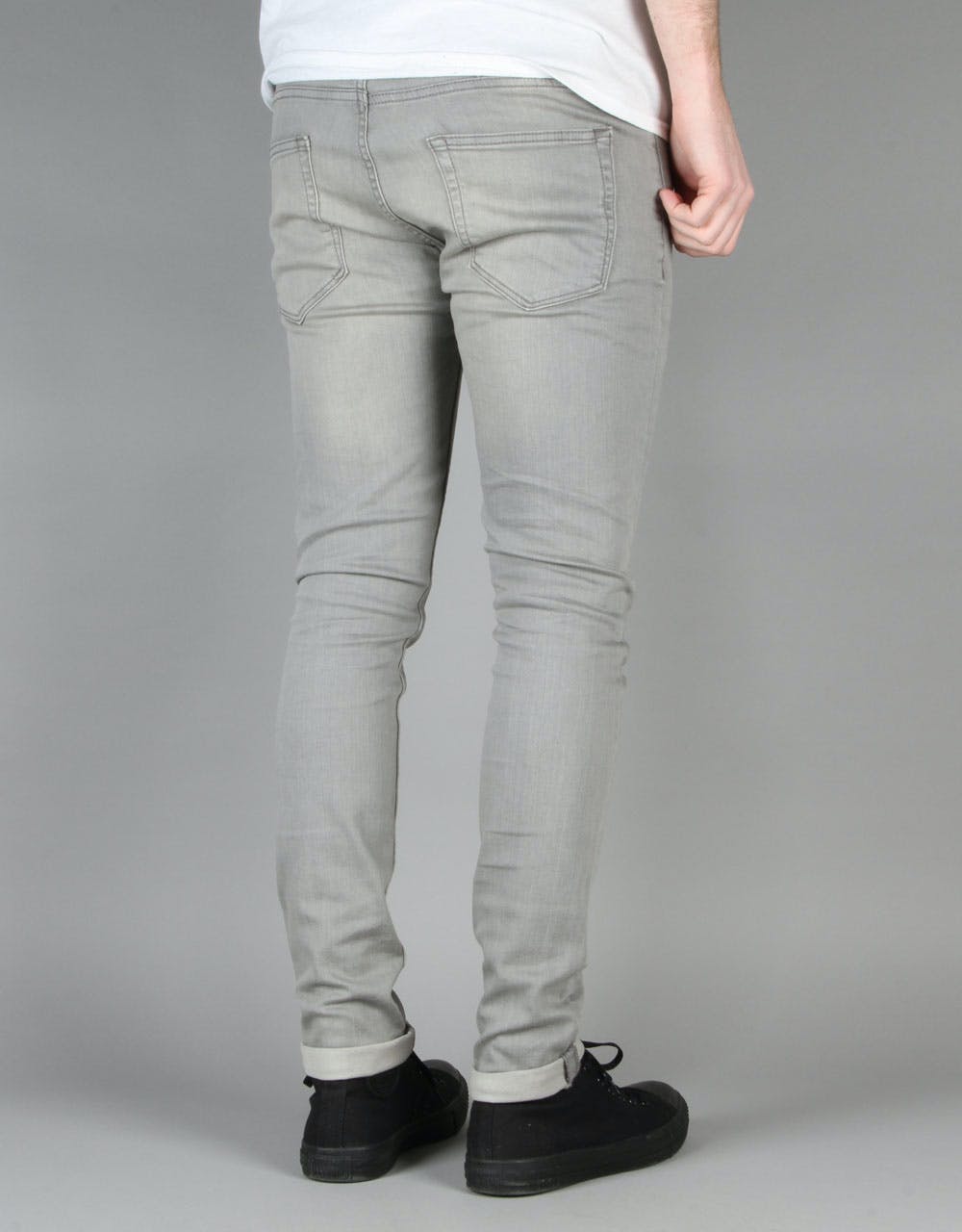 Route One Super Skinny Denim Jeans - Washed Grey