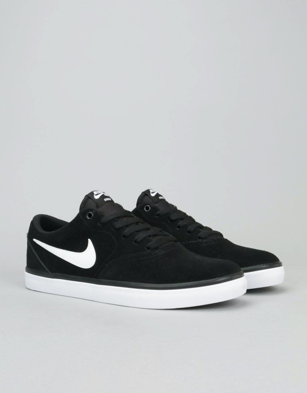 Nike SB Check Solarsoft Skate Shoes - Black/White