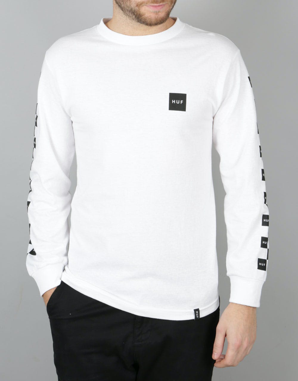 HUF Bunny Hop L/S T-Shirt - White/Black