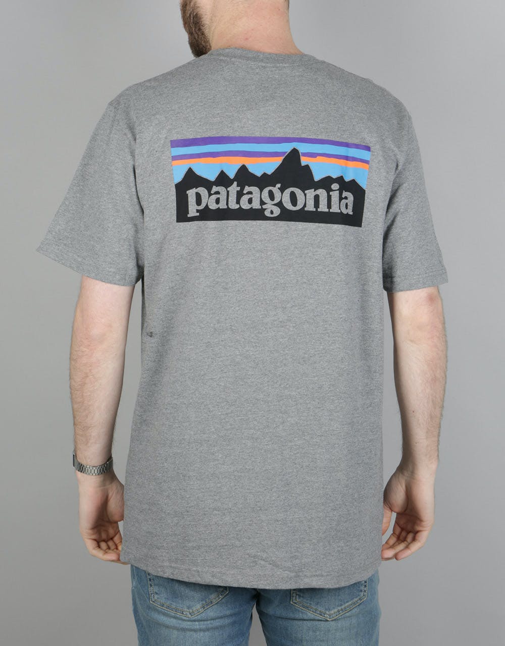 Patagonia P-6 Logo Pocket T-Shirt - Gravel Heather