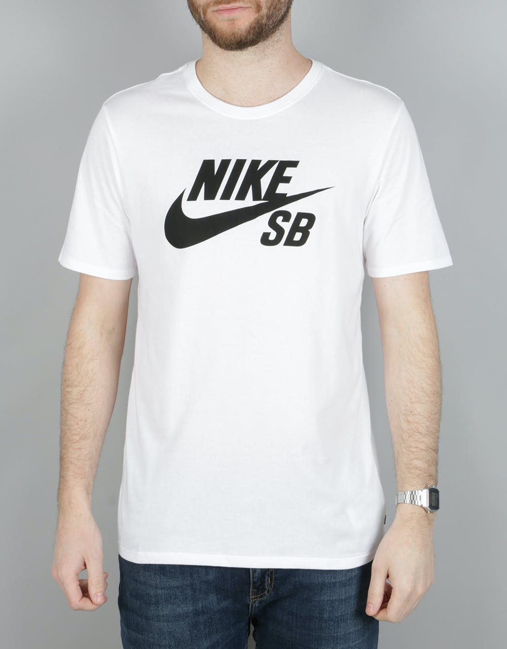 Nike SB Logo T-Shirt - White/White/Black