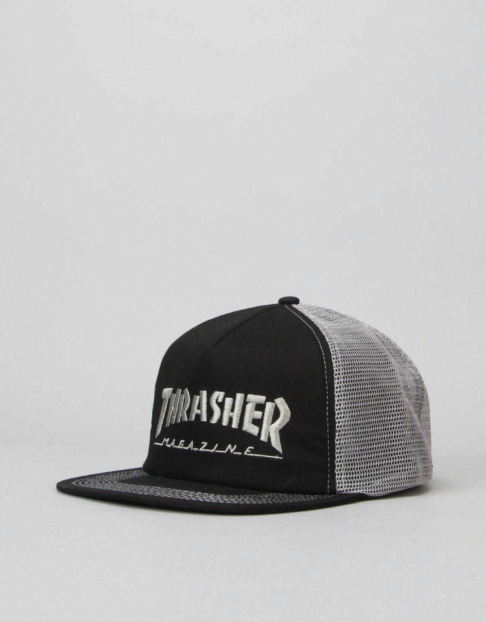 Thrasher Magazine Logo Mesh Snapback Cap - Black/Grey