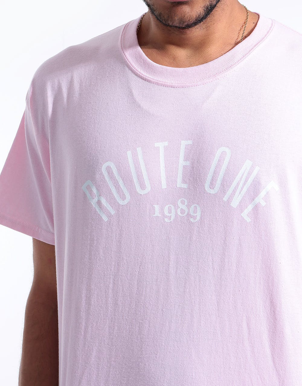 Route One Logo T-Shirt - Light Pink