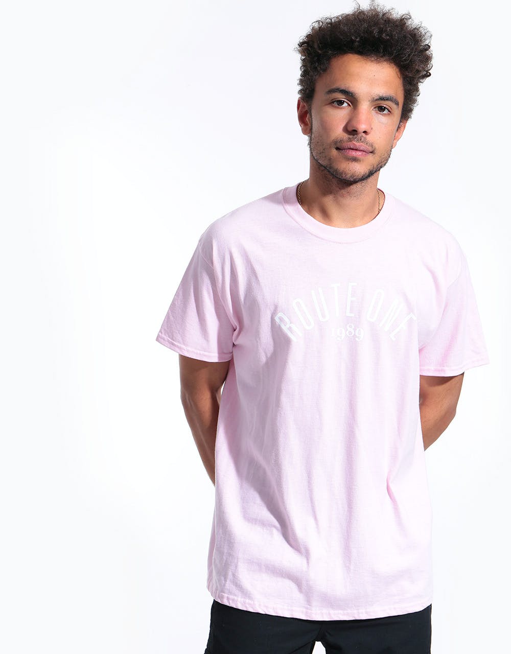 Route One Logo T-Shirt - Light Pink