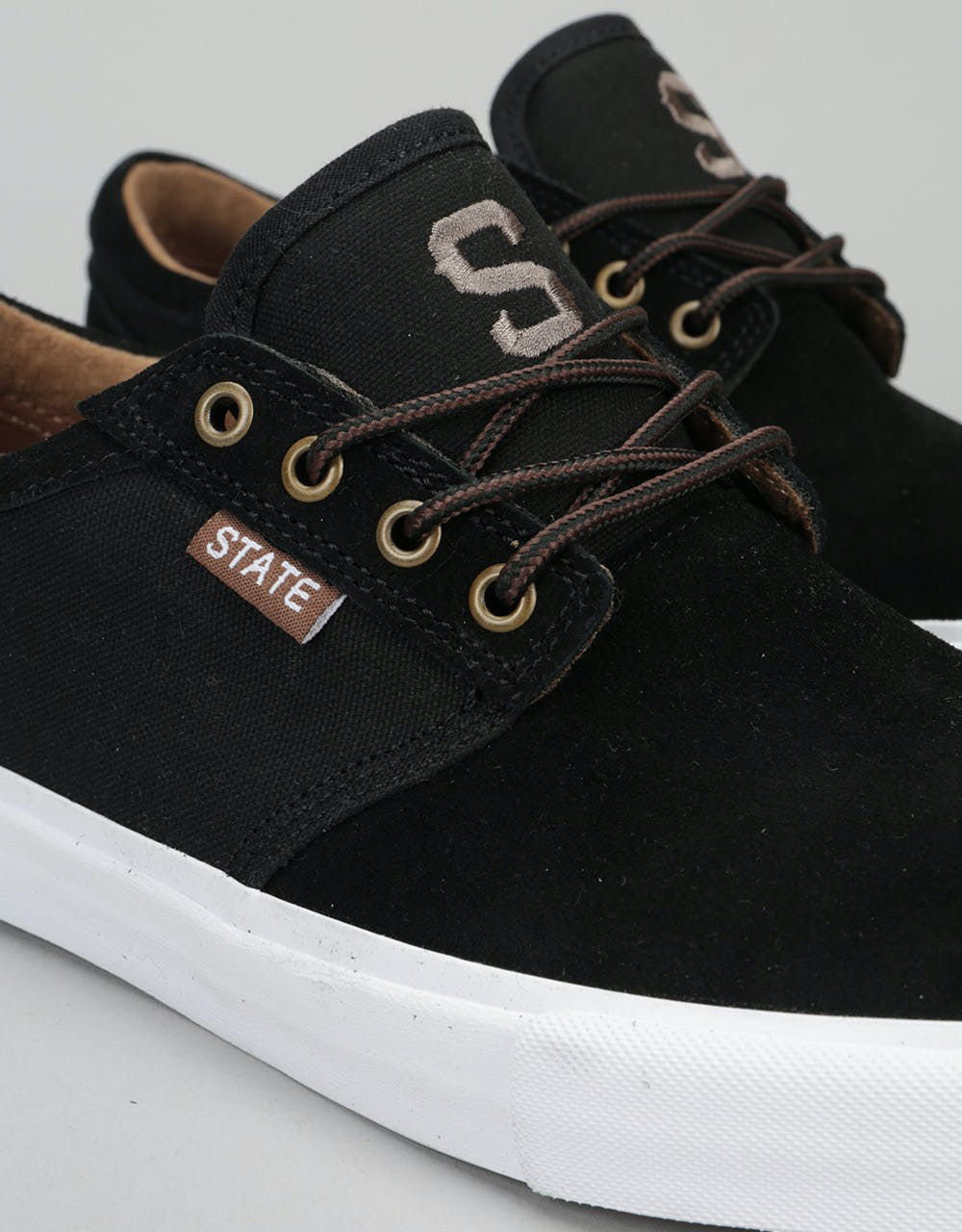 State Elgin Skate Shoes - Black/Brown Suede/Canvas
