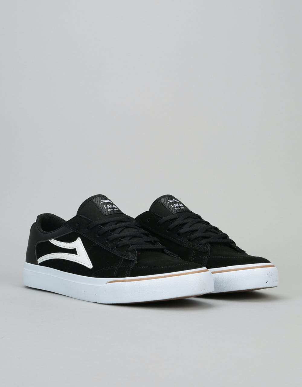 Lakai Ellis Skate Shoes - Black/White Suede