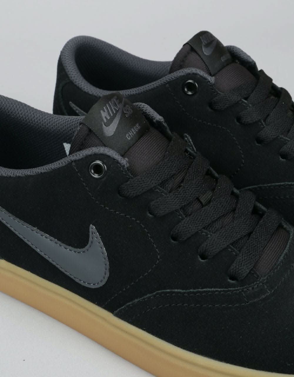 Nike SB Check Solarsoft Skate Shoes - Black/Anthracite -Gum Dark Brown