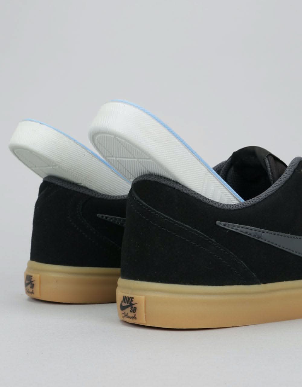 Nike SB Check Solarsoft Skate Shoes - Black/Anthracite -Gum Dark Brown