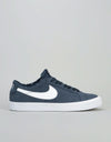 Nike SB Blazer Low Skate Shoes - Obsidian/White-Gum Light Brown-White